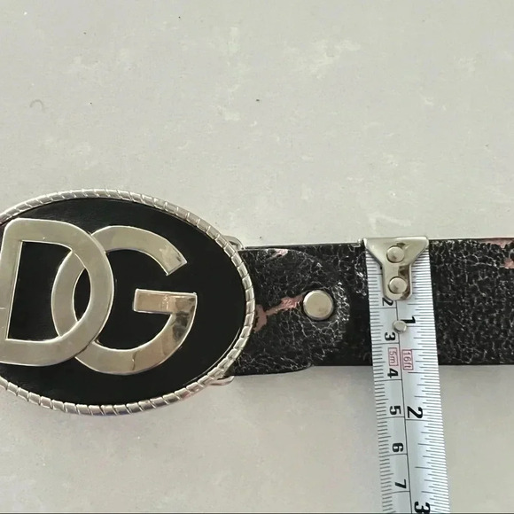 DG BROWN LEATHER Y2K BUCKLE  BELT 39” LONG - Picture 5 of 9